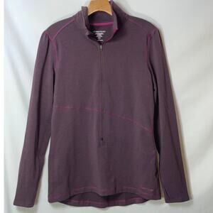 EXOFFICIO Mokha 1/2 Zip Lightweight Terry Jacket in Purple - Women's Size M